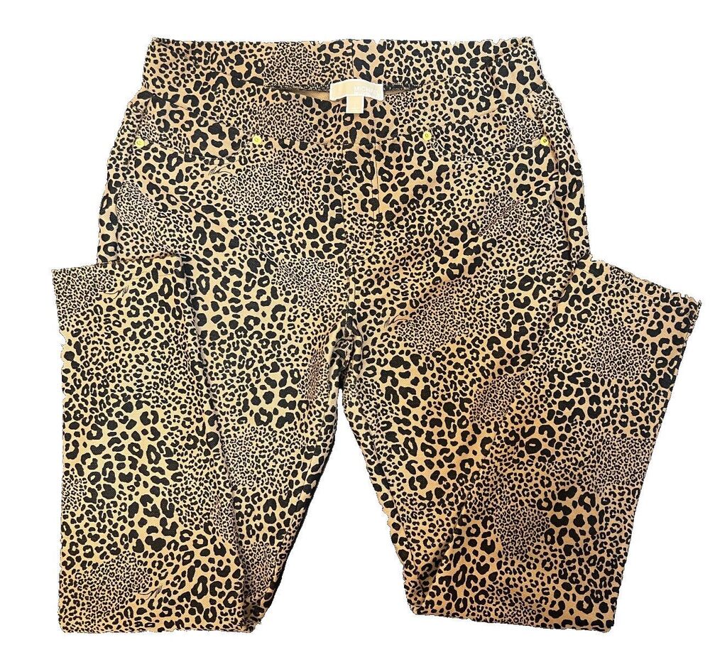 Michael Kors Leopard Print Ankle Pants Animal Print Slim Career. Sz L